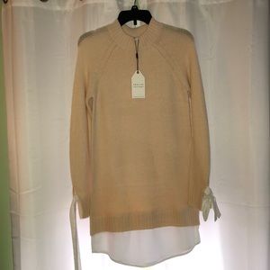 English Factory Size XS layered sweater dress with tunic detail